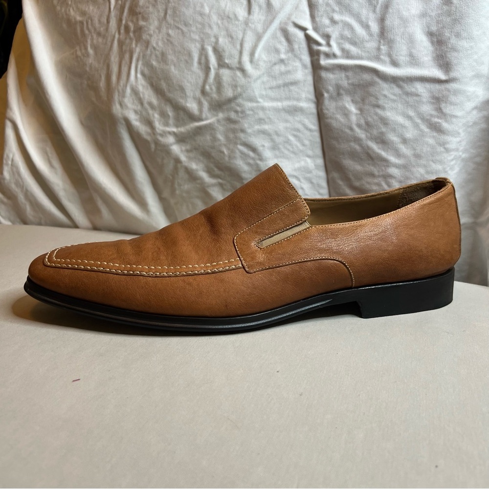 Bruno Magli Raging Collection Made in Italy Tan Leather Loafers Sz 13 Summer - Picture 5 of 16